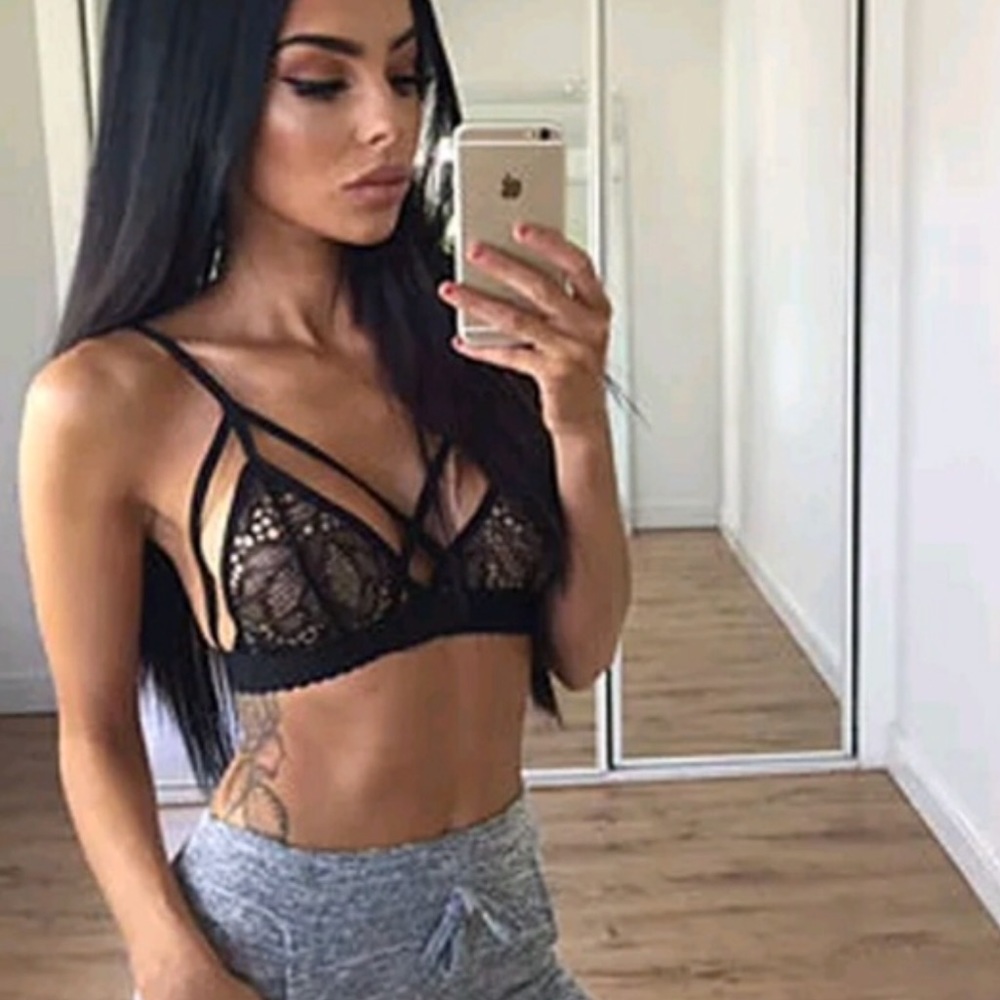 Black lace bralette